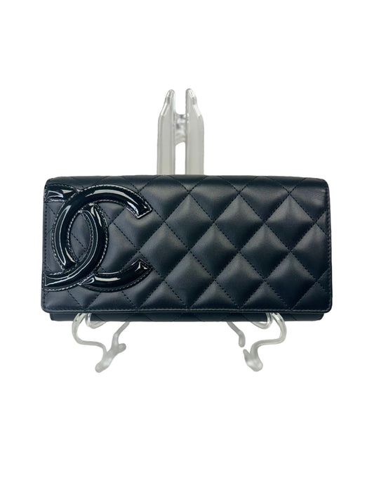 CHANEL Calfskin Quilted Cambon Gusset Flap Wallet